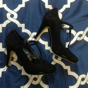 T strap high heels